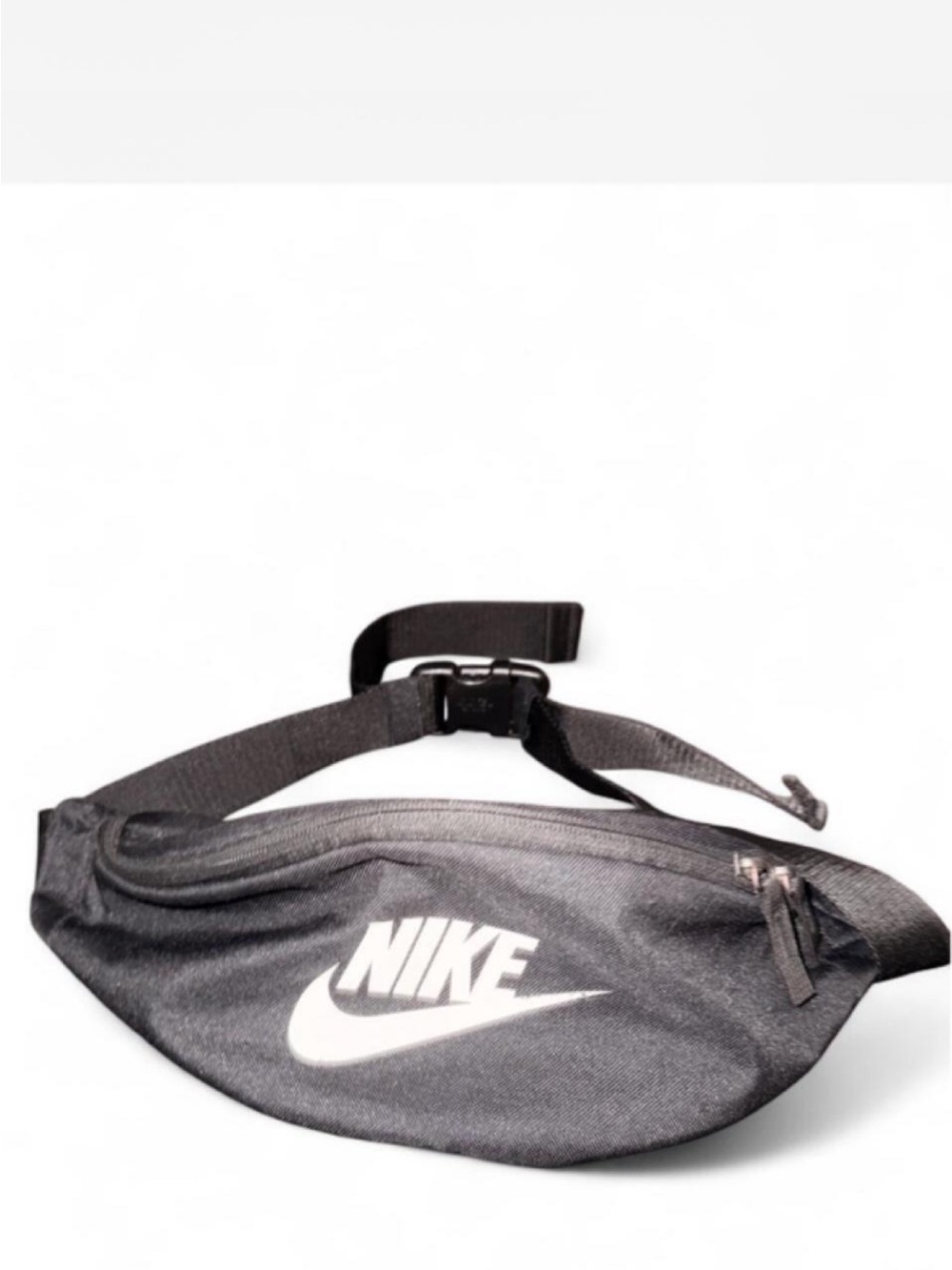 Nike Black Belt Bag with White Swoosh